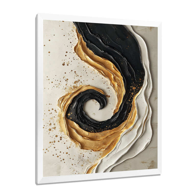 Suazo - art mural abstrait sur toile, 40" H x 30" W, Reproduction encadrée d'une seule photo, White