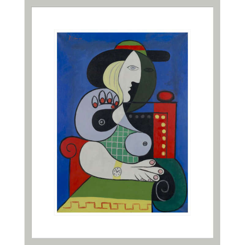 (Femme avec une montre) par Pablo Picasso, impression giclée sur cadre, 21.75" H x 17.36" W