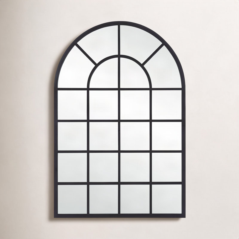 Dellrey Arch Wall Mirror, 44" x 30.13", Black, Arch