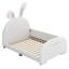 Lit princesse rembourré en forme de lapin avec tête et pied de lit-484071834