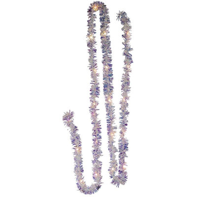 24" Iridescent Tinsel Garland with 20 LED Lights