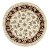 High-Quality Hand-Knotted Ivory And Wine Area Rug