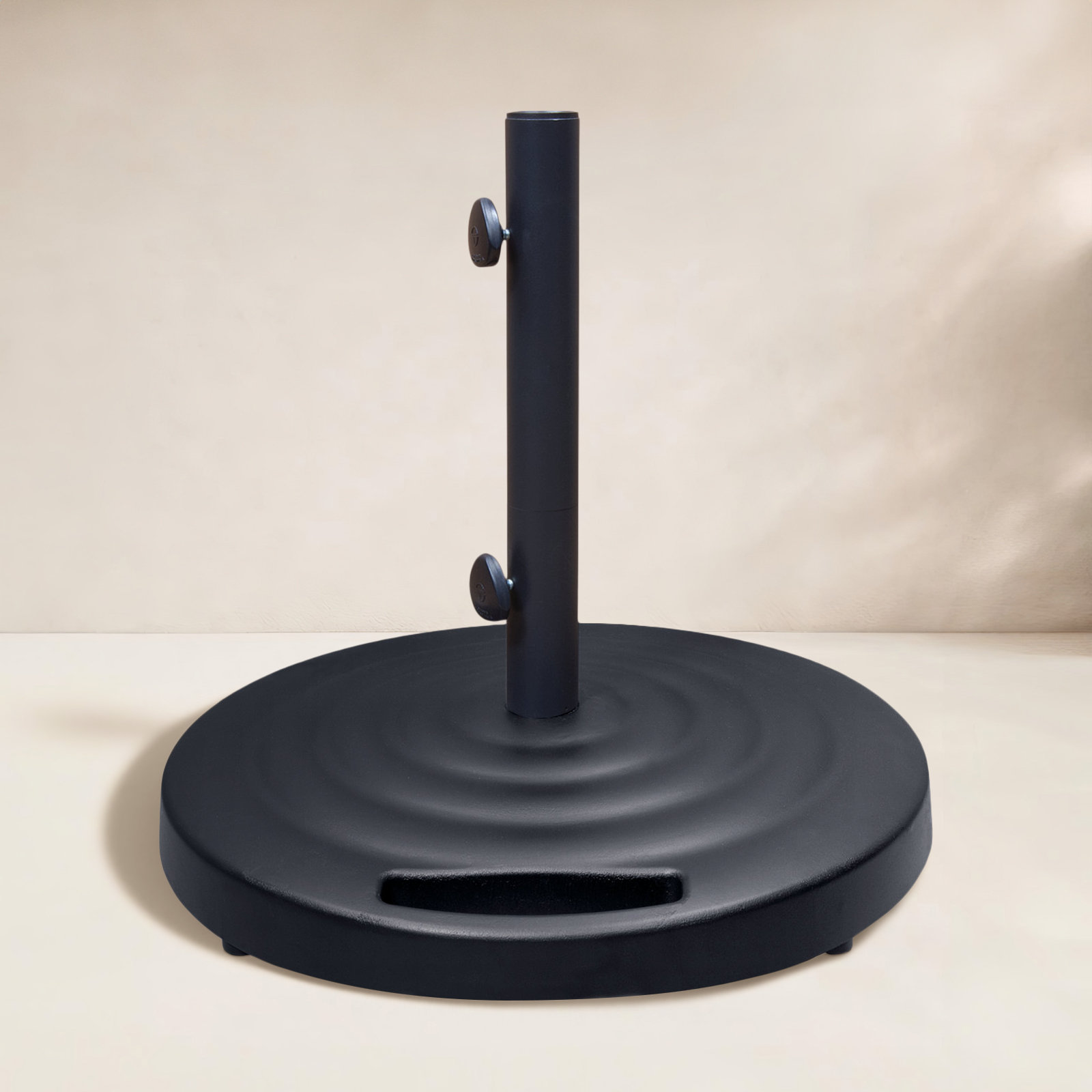 Monaco Round Umbrella Base with Wheels, Black