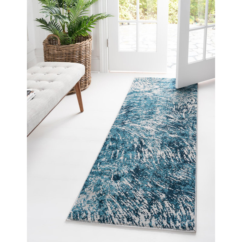 Tapis bleu Hartsville, Tapis de couloir 2 pi x 6 pi