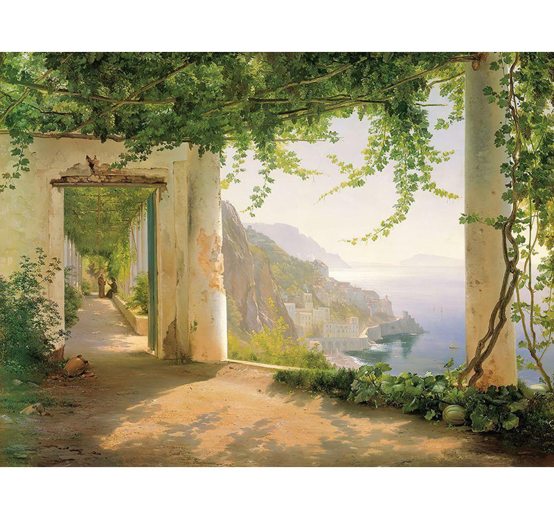 Art sur toile tendue de la galerie Aagaard, Carl Frederic, «View to the Amalfi Coast» (33_A179D) A179D, H 36 po x l 47 po