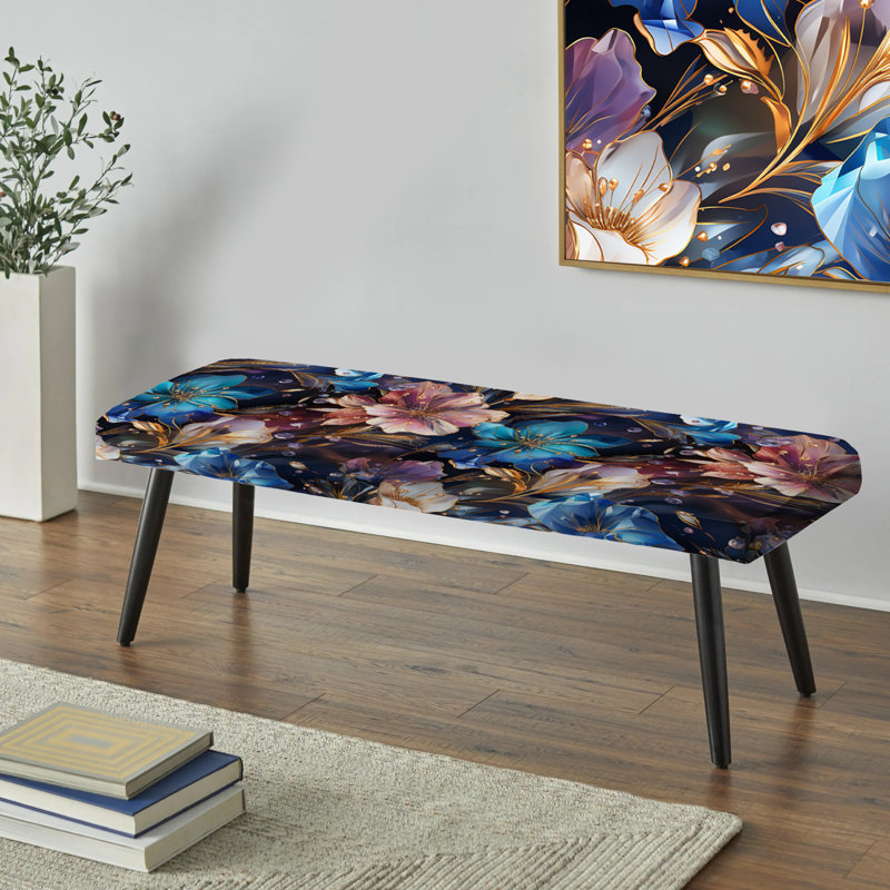 Banc en cristal bleu et rose opulents - Glam