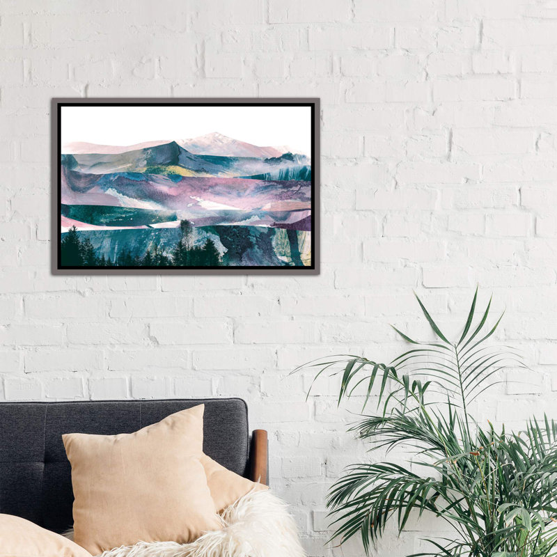 « rose range » par dan hobday-print, H 26 po x l 40 po x 1,5 po, Toile encadrée de bois rustique foncé