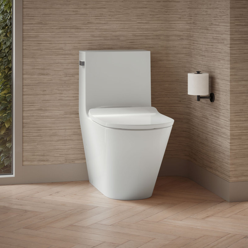 Brazn 1.28 GPF Water Efficient Round One-Piece toilet (Seat Included), White