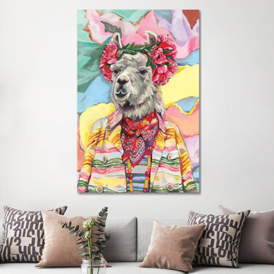 Desert Llama - Wrapped Canvas Painting