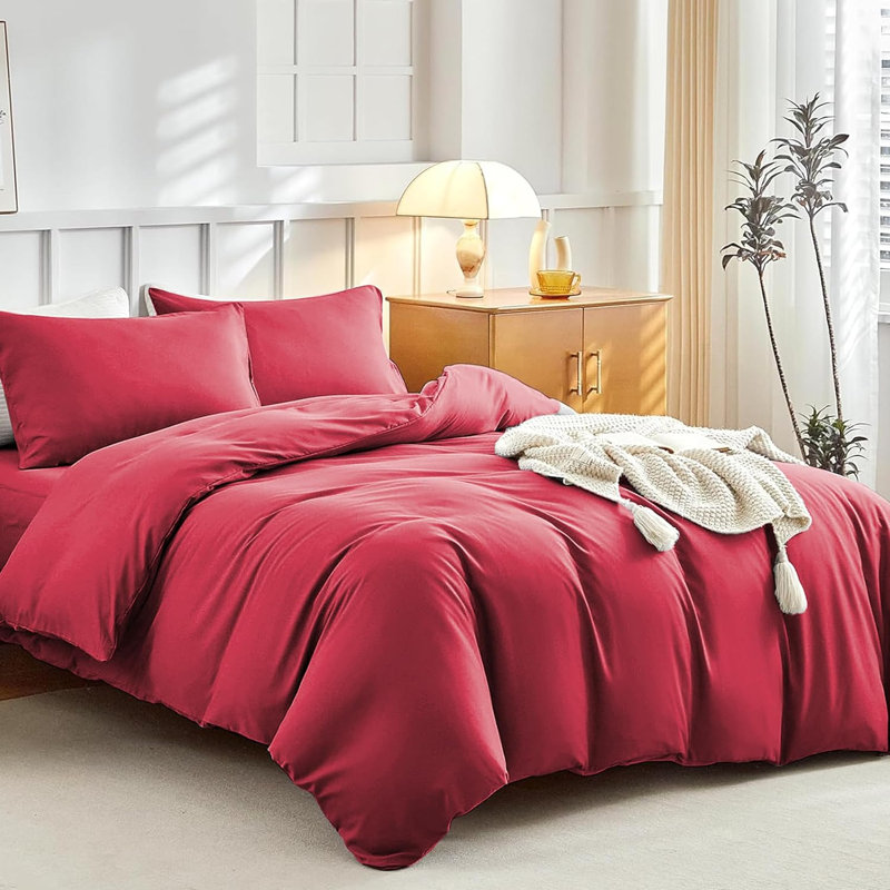 Microfiber Solid Colour Duvet Cover Set