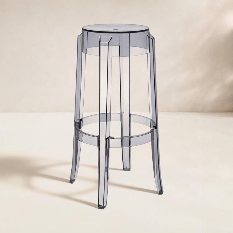 Charles Outdoor Bar Stool, Smoke Gray, 29.53"