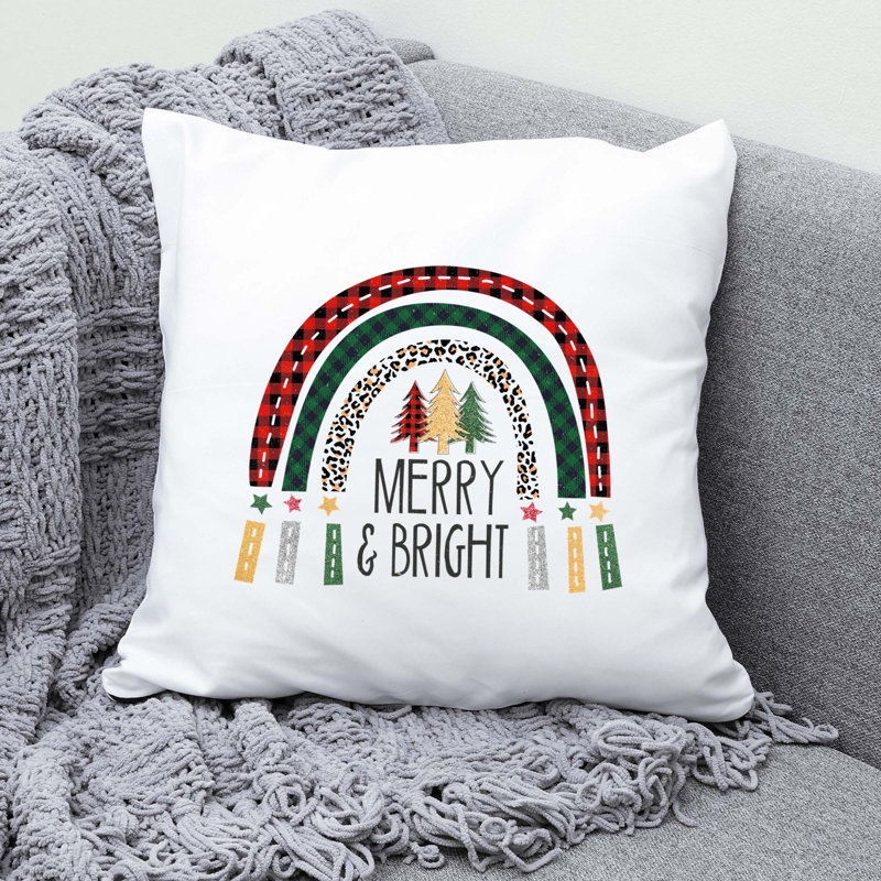 Christmas Rainbow2 Reversible Throw Pillow, 18" x 18"