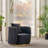 Jotaa 3-Piece Velvet Living Room Set – Sofa & Two Chairs, Black with Gold Trim