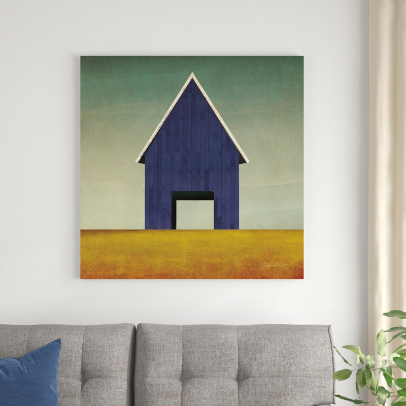 " Navy Barn Summer Crop ", 20" H x 20" W