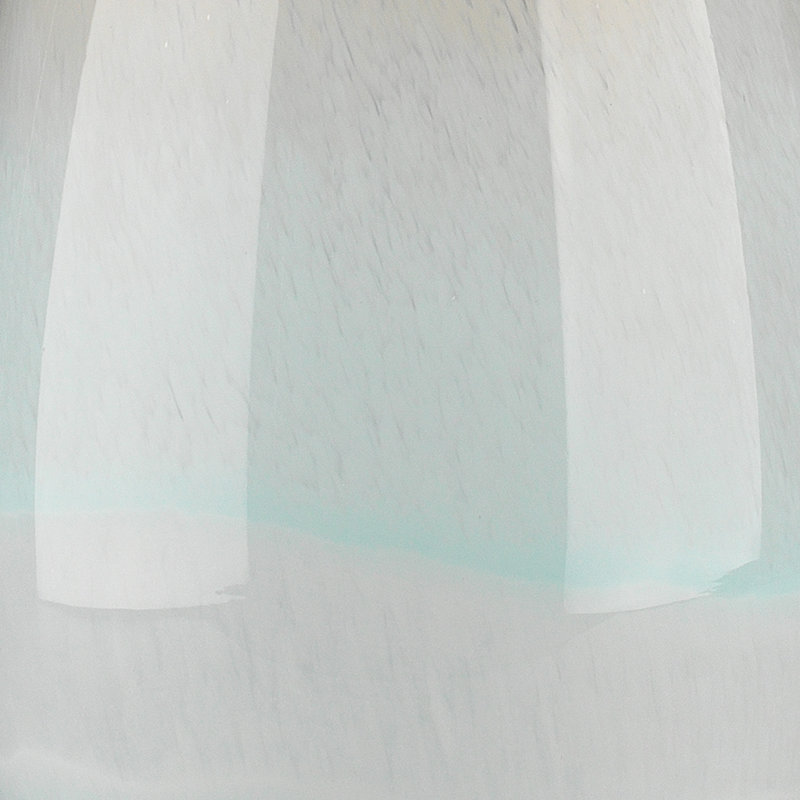 Sky Blue Blown Glass Table Lamp with White Linen Shade