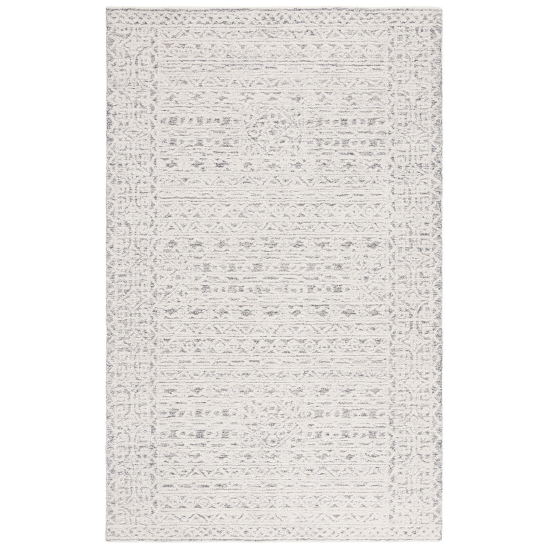 Ebony 222 Area Rug In Ivory / Grey, Round 6'