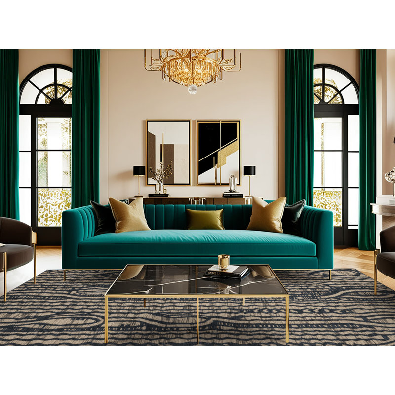  Washable Fish Hooks Hawaiian Area Rug, Rectangle 7' x 9'