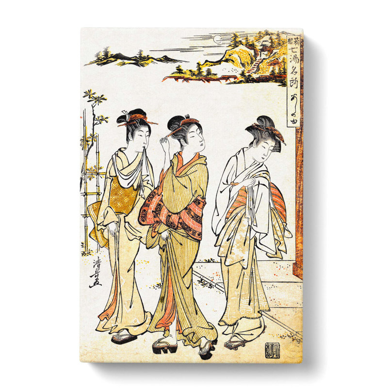 Ashinoyu Spring in Hakone by Torii Kiyonaga - Wrapped Canvas Painting Pint - Wrapped Canvas, 60cm H x 40cm W x 3cm D