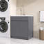 Évier de cuisine 30 po avec lavabo à surface solide et armoire de rangement autoportante brun clair-139366831
