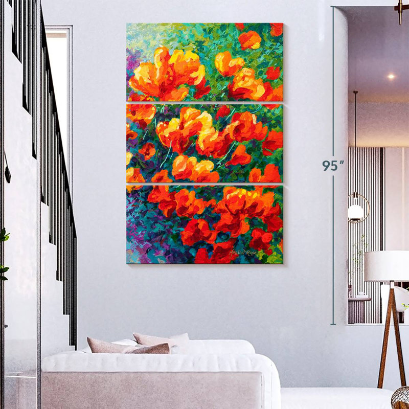 Coquelicots Harnek, Californie, orange, H 74 po x l 48 po