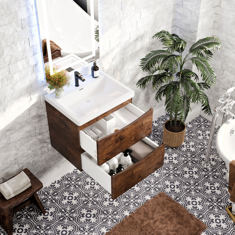 Ensemble de meuble-lavabo simple 24 po Firkins, Palissandre