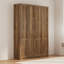 Grand lit escamotable avec 2 armoires de rangement, lit mural peu encombrant pour salle polyvalente-131766416-146662864