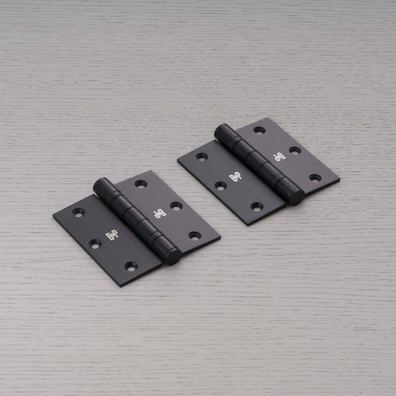 3.5'' x 3.5'' Stainless Steel Butt Bearing Hinge, Welders Black