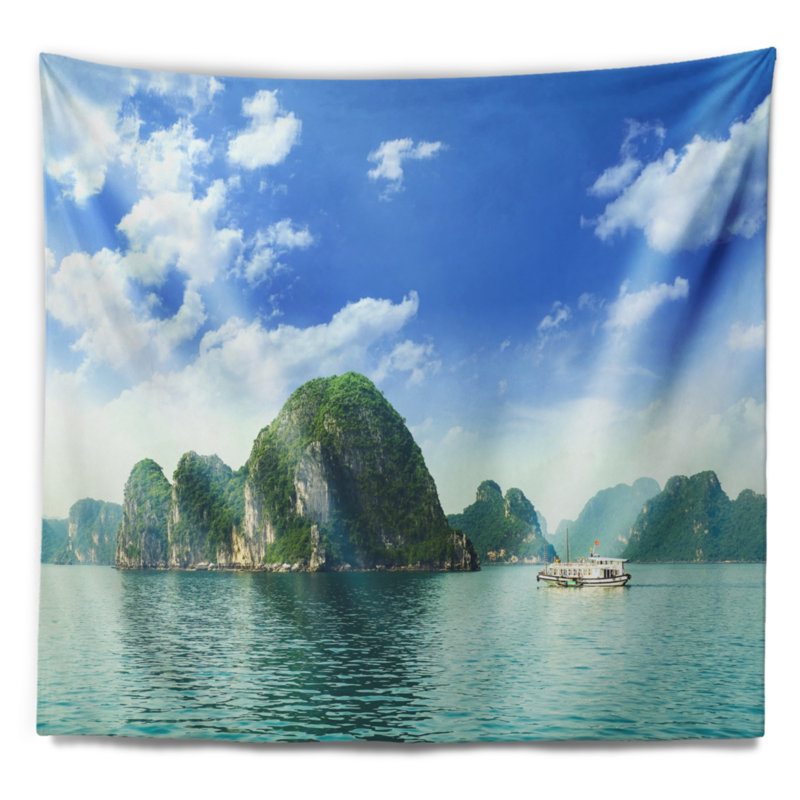 Tapisserie «Seascape Ha Long Bay in Vietnam», H 32 po x l 39 po