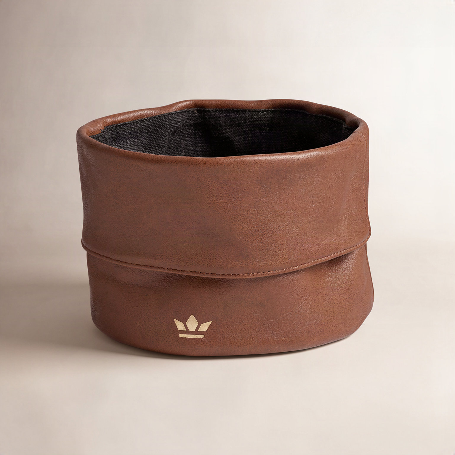 Leather Bread Basket, Cognac
