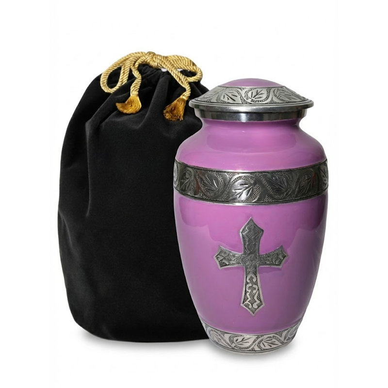 Urnes commémoratives croix décorative, Mauve