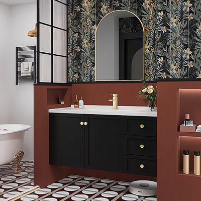 French black retro bathroom Vanity