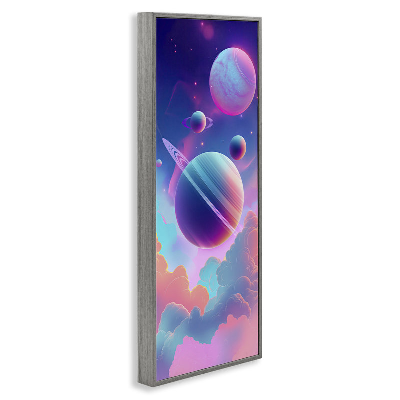 «Pastel Clouds with Planets», estampe numérique, conception de Wumples, H 24 po x l 10 po, Estampe numérique Farmhouse