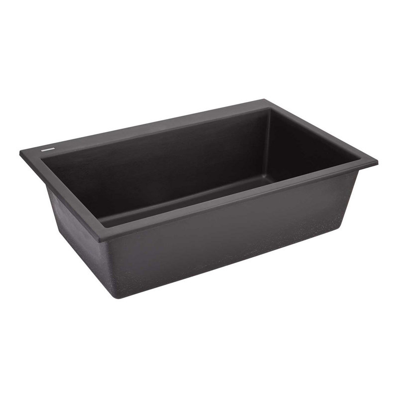 Algren 33" L Drop-In Kitchen Sink, Midnight Black