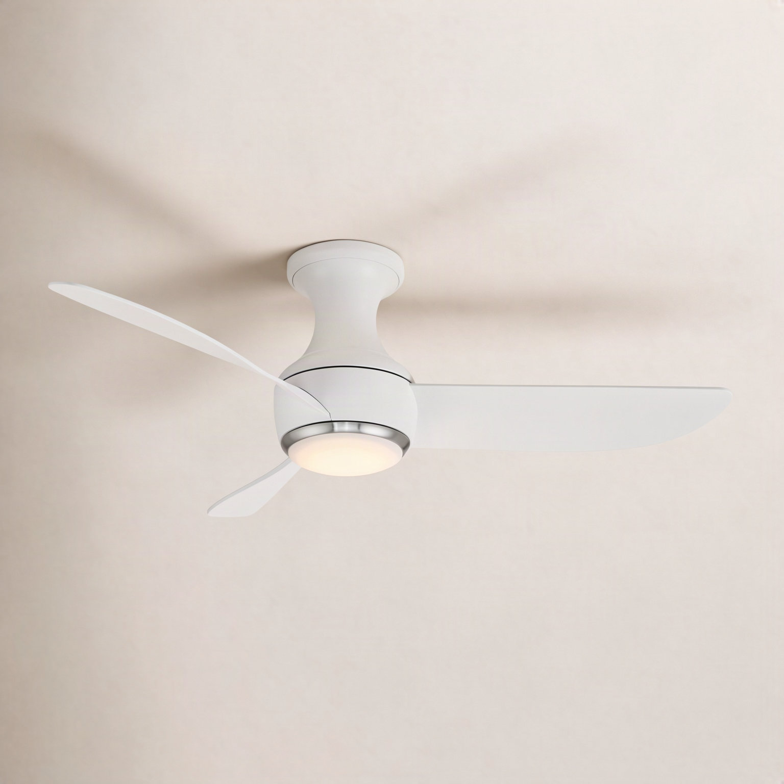 Corona Smart Ceiling Fan with LED Light Kit, 44", Brushed Nickel/Matte White