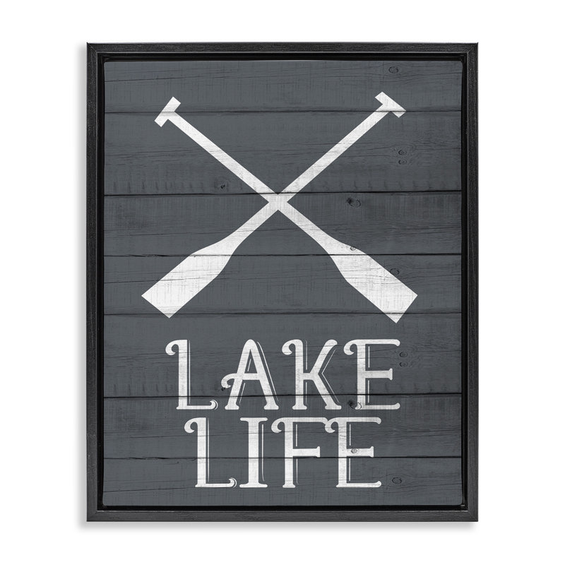 Art nautique sur toile, "Nautical Blue Lake Life Rustic Boat Oars" par Kim Allen, H 17 po x l 21 po