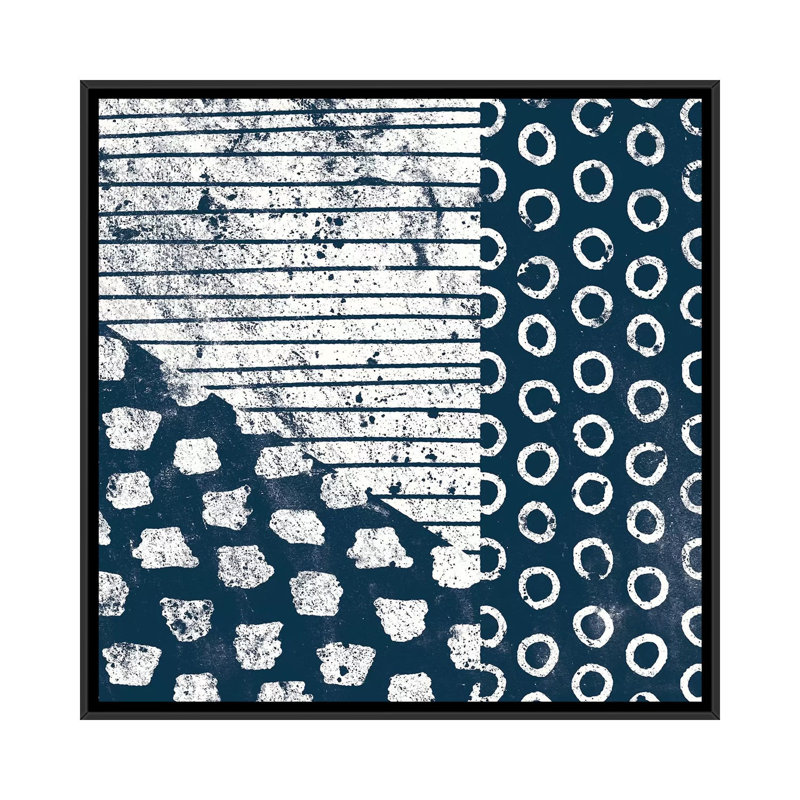 « marking tile tile iv », reproduction d’impression sur toile, H 18 po x l 18 po x P 1,5 po, Toile avec cadre noir