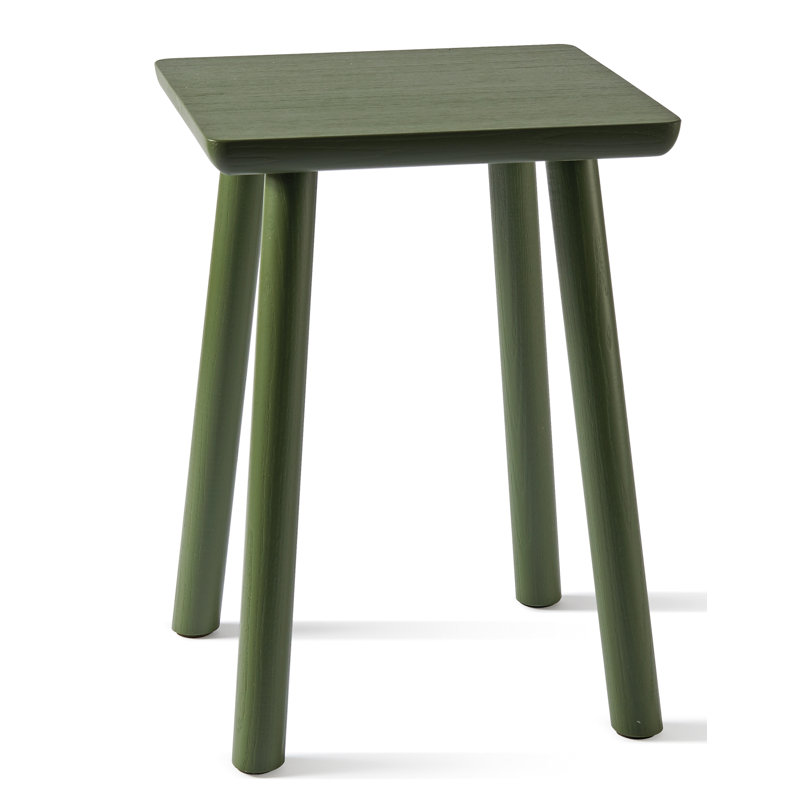 Solid Wood Accent Stool, Green