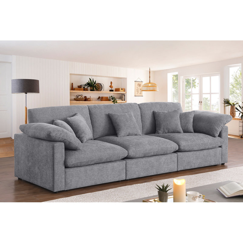 155.7" U Shape Sectional Sofa Cloud Couch With Removable Ottomans