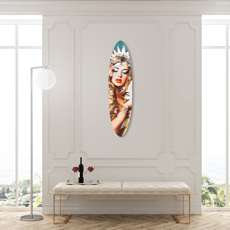 Tales of a Mermaid Decorative Decorative Acrylic Surfboard by Oliver Gal