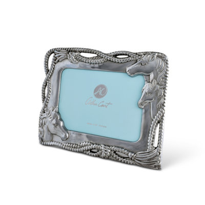 Equestrian Silver Metal Embossed Picture Frame