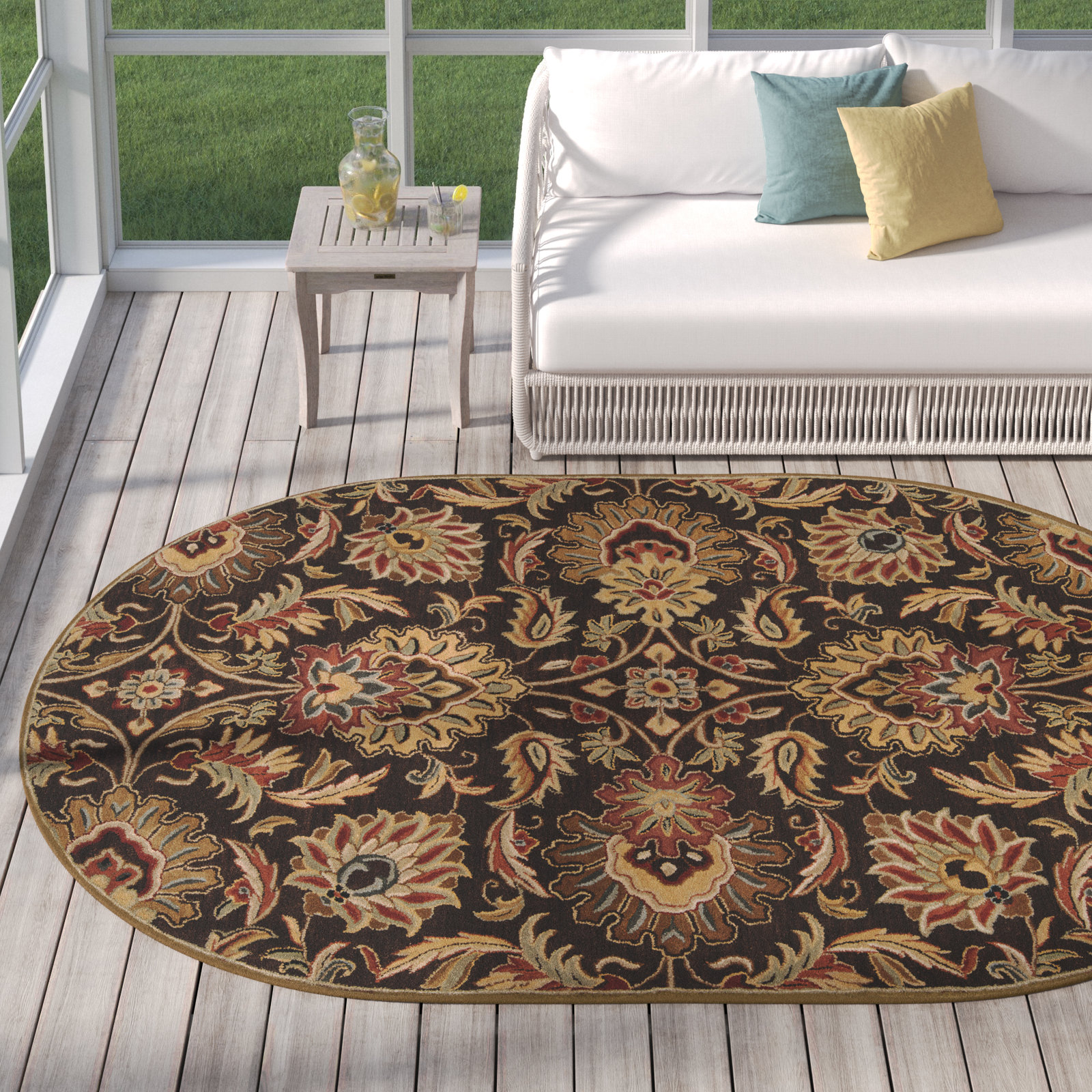 Arden Dark Brown Garnet Hand-Tufted Wool Rug, Rectangle 9' x 12'