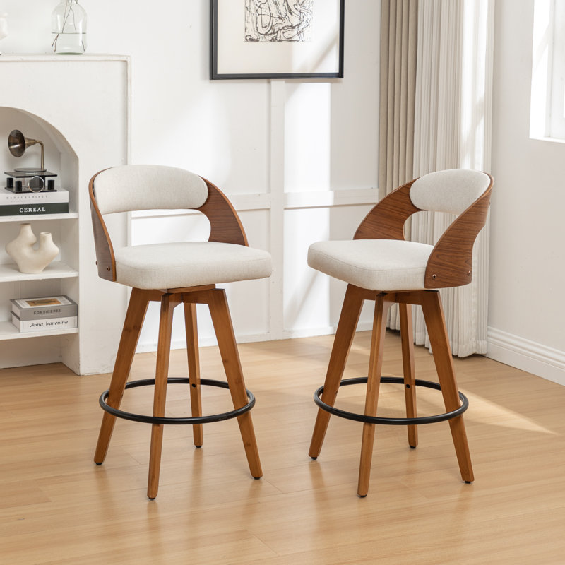 Cielito Swivel Bar Stool, Beige, Counter Stool (68cm Seat Height)