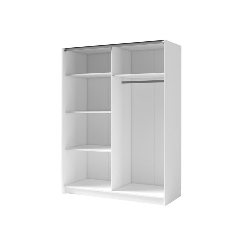 Baydero 2 Door Manufactured Wood Wardrobe, Natural/White