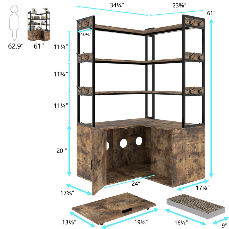 Dila Litter Box Enclosure, Brown