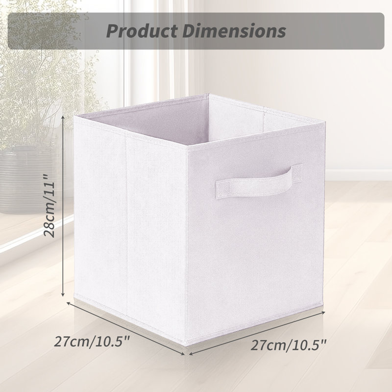 Fabric Cube Collapsible Storage Box, White