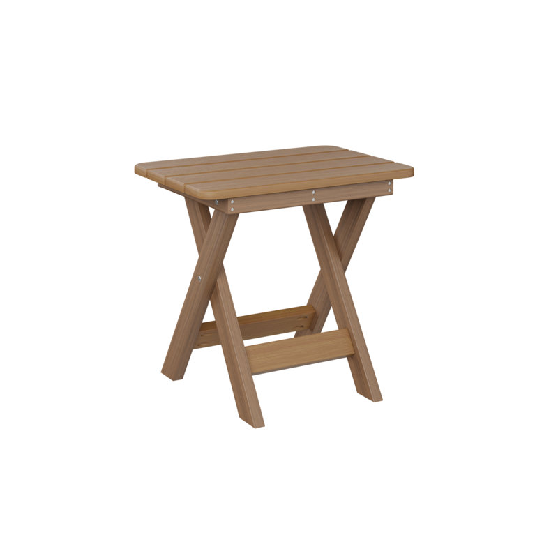 Berlin Gardens Folding End Table, Antique Mahogany, Natural Teak