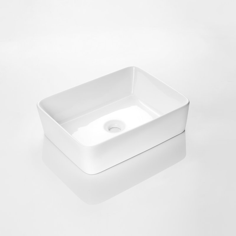 Lavabo de salle de bain rectangulaire en céramique pour bateau