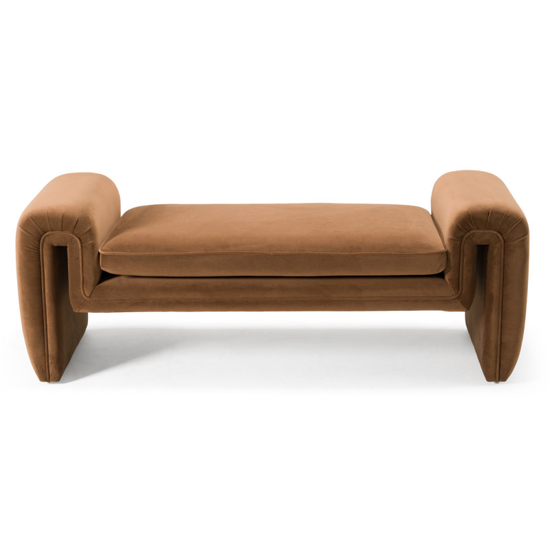 Dominika - Modern Brown Velvet Bench