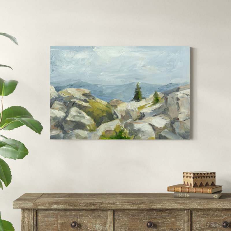 «Impasto Mountainside III» par Ethan Harper, reproduction d'art sur toile tendue, H 24 po x l 36 po