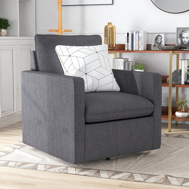 Hargreeves 30" Wide Swivel Armchair, Taupe 